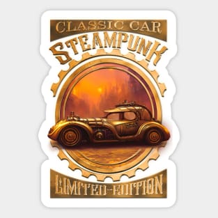 Classic, gothic and elegant steampunk car Sticker